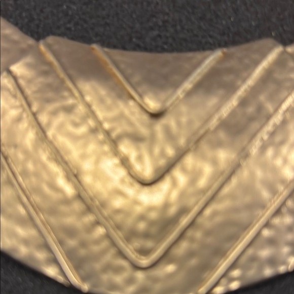 Chico's Gold Crescent Necklace with Textured Metal - Picture 3 of 3